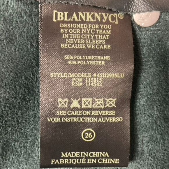 Blank NYC The Baxter Black Vegan Leather Straight Leg Pants, 26 - Picture 9 of 10